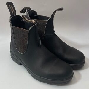 Blundstone 2143 Kids 3.5 Black Leather Bronze Glitter Chelsea Boots AU 3.5 Youth
